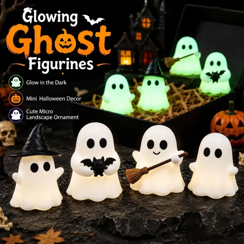 Desk Setup Shelf - 1-5PCS Glow in Dark Mini Ghost