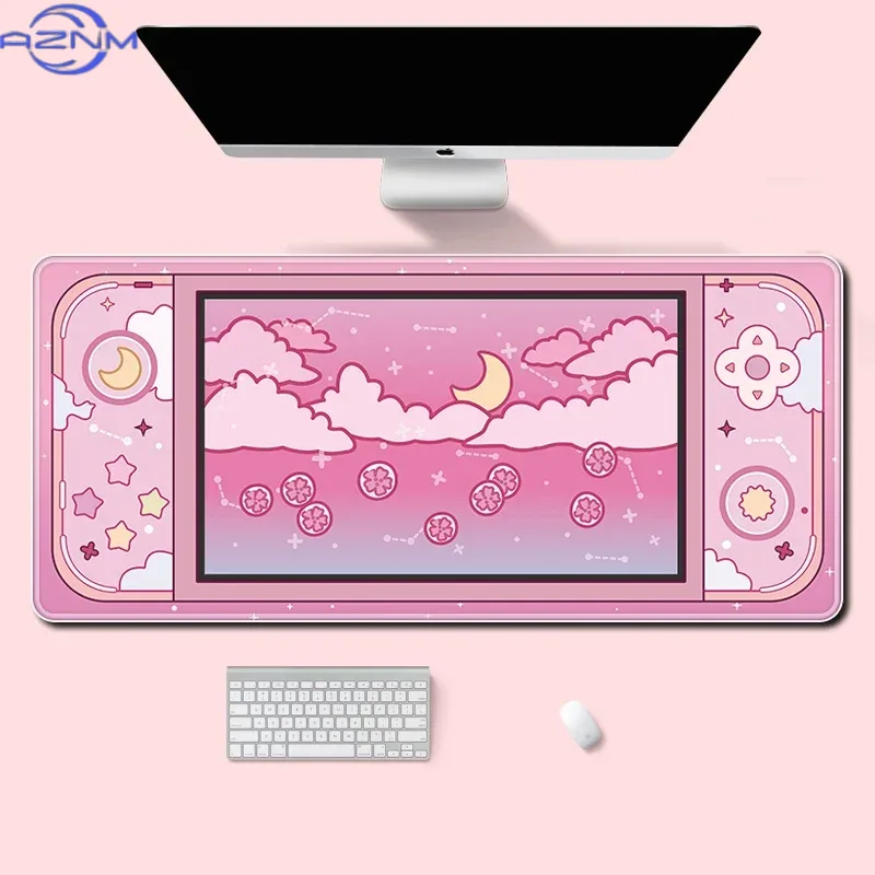 Desk Setup Accessories Aesthetic - Moon and Stars Large Desk Mat