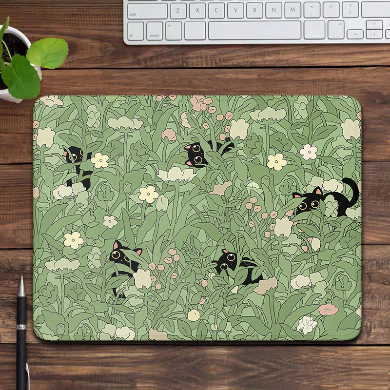 Desk Setup Accessories Aesthetic - Green Desk Mat Nature Mouse Pad