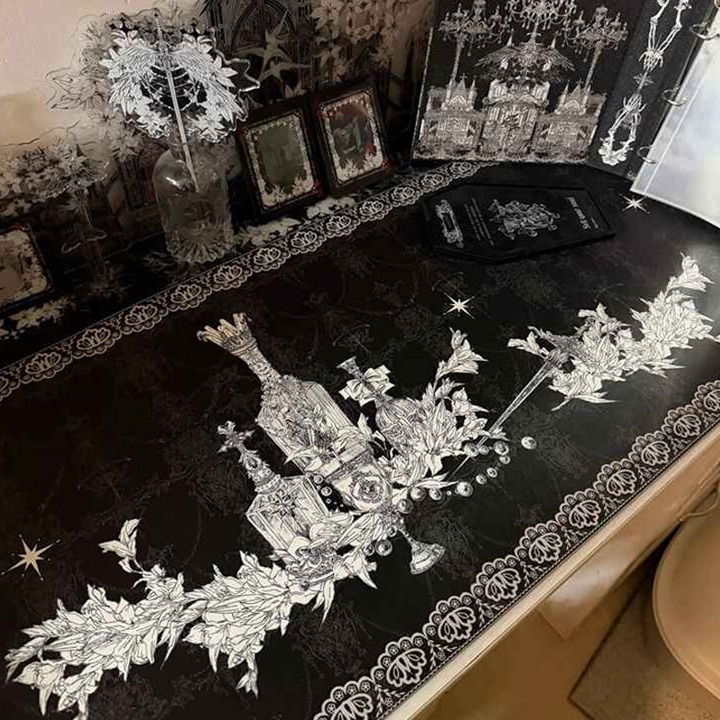 Desk Setup Rug - Divine Realm Gothic Building Mouse Pad