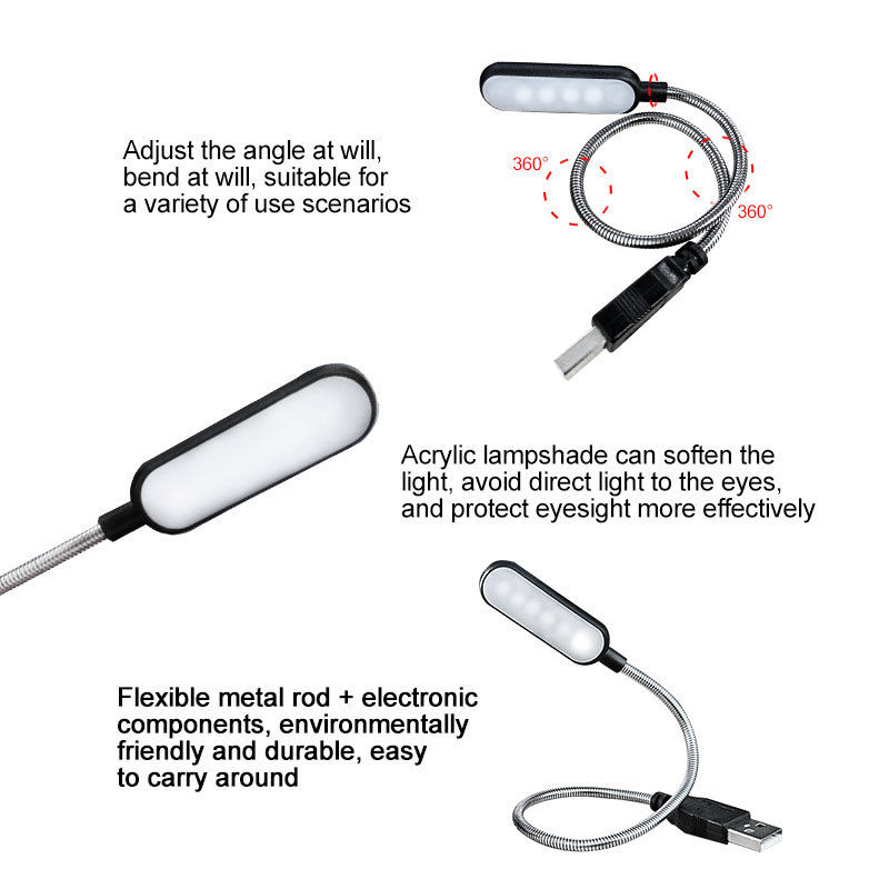 Bộ 4 Bóng LED Sách Đèn USB Di  - đánh giá và giá Desk Setup Notebook
