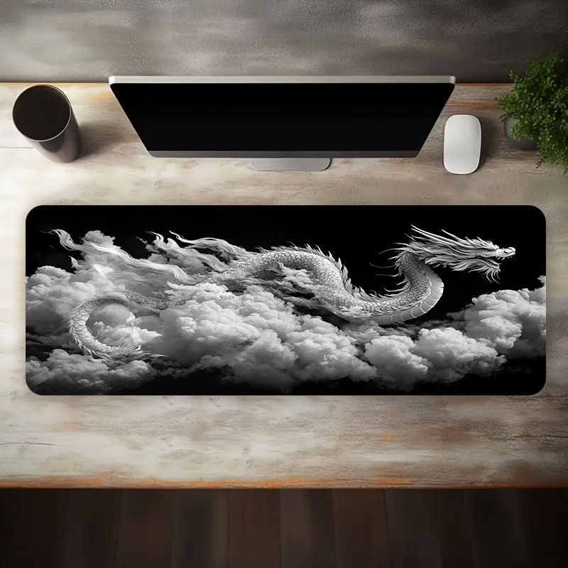 Black and White Dragon Gaming  - đánh giá và giá Desk Setup Black And White