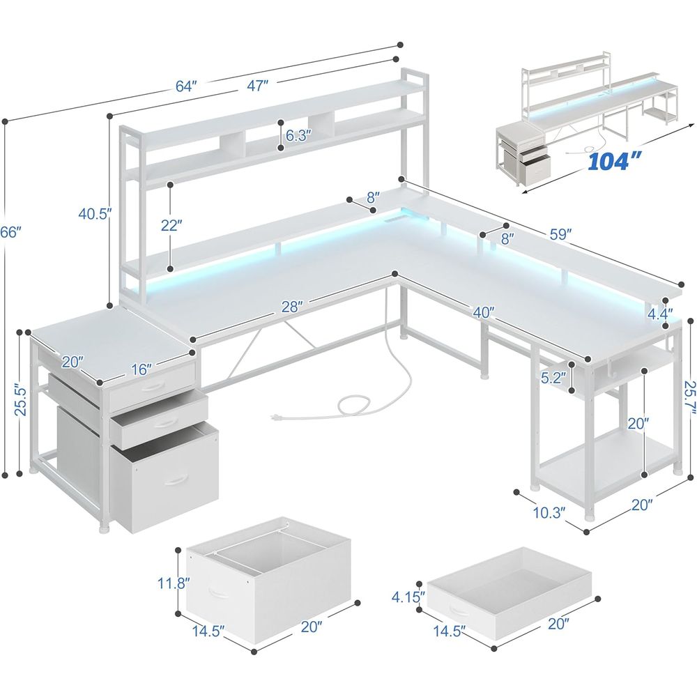 104-inch L-Shaped Desk for Dua - đánh giá và giá Desk Setup Dual Monitor