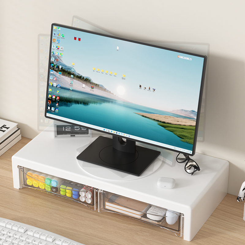 2-Tier Monitor Stand, Plastic  - đánh giá và giá Desk Setup Riser