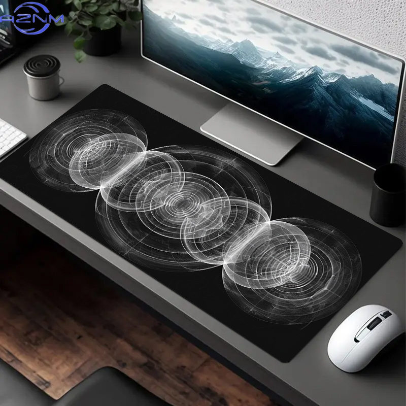 Large Black and White Spiral P - đánh giá và giá Desk Setup Black And White