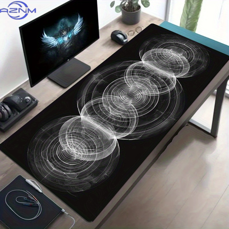 Large Black and White Spiral P - đánh giá và giá Desk Setup Black And White