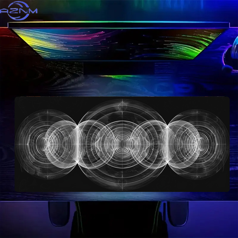 Large Black and White Spiral P - đánh giá và giá Desk Setup Black And White