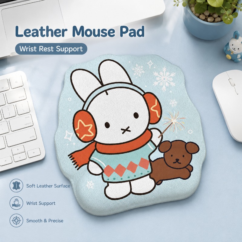 Anime Miffy Leather Mouse Pad  - đánh giá và giá Desk Setup Designer
