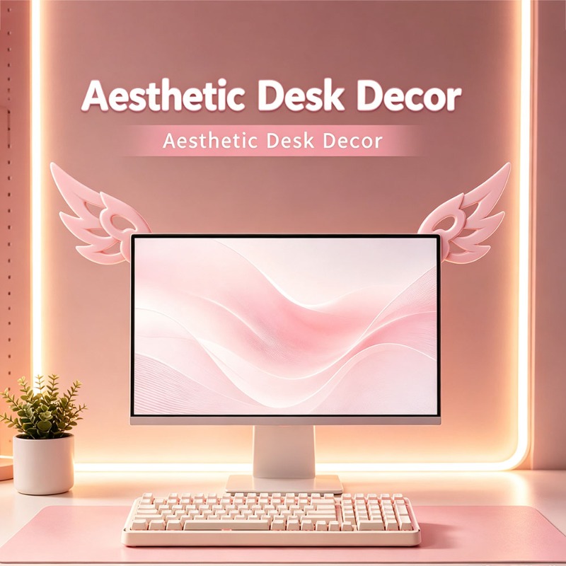 Kawaii 3D Wing Decor for Compu - đánh giá và giá Desk Setup Accessories Aesthetic