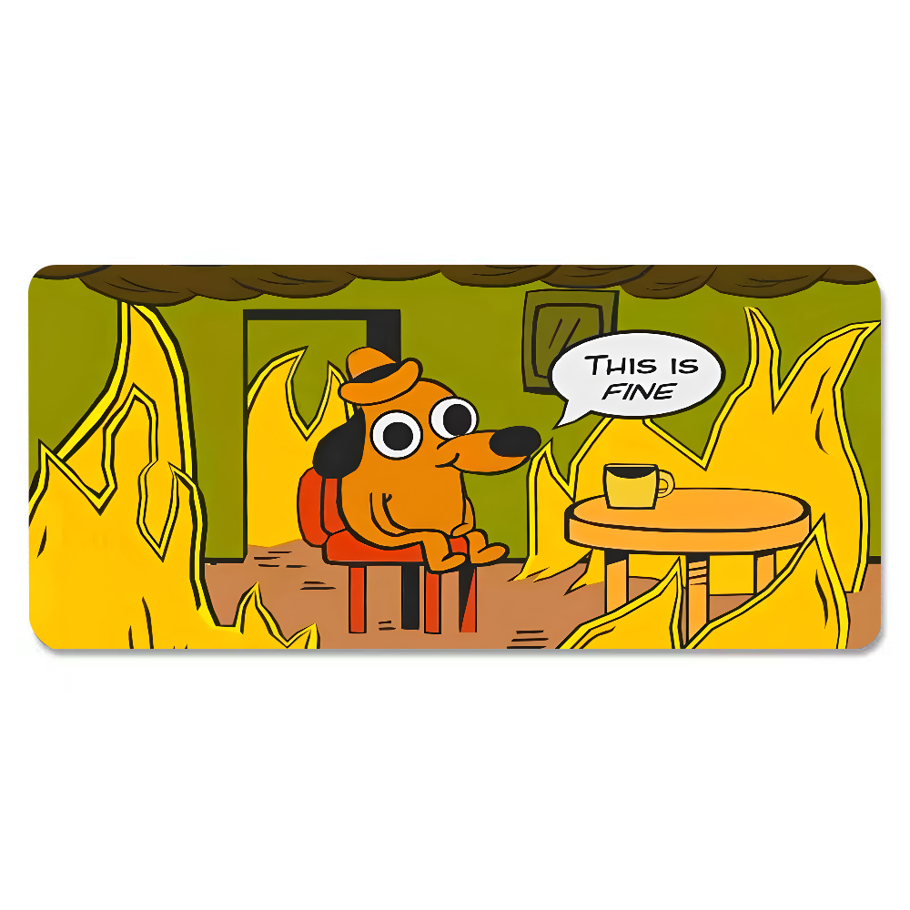 This Is Fine Dog Dachshund Mou - đánh giá và giá Desk Setup Rug