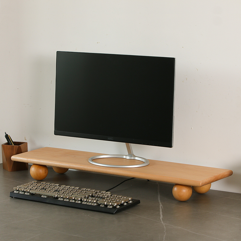 Natural Wood Desktop Riser Dua - đánh giá và giá Desk Setup Dual Monitor
