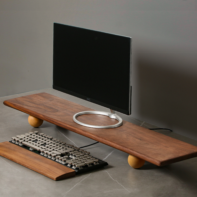 Natural Wood Desktop Riser Dua - đánh giá và giá Desk Setup Dual Monitor