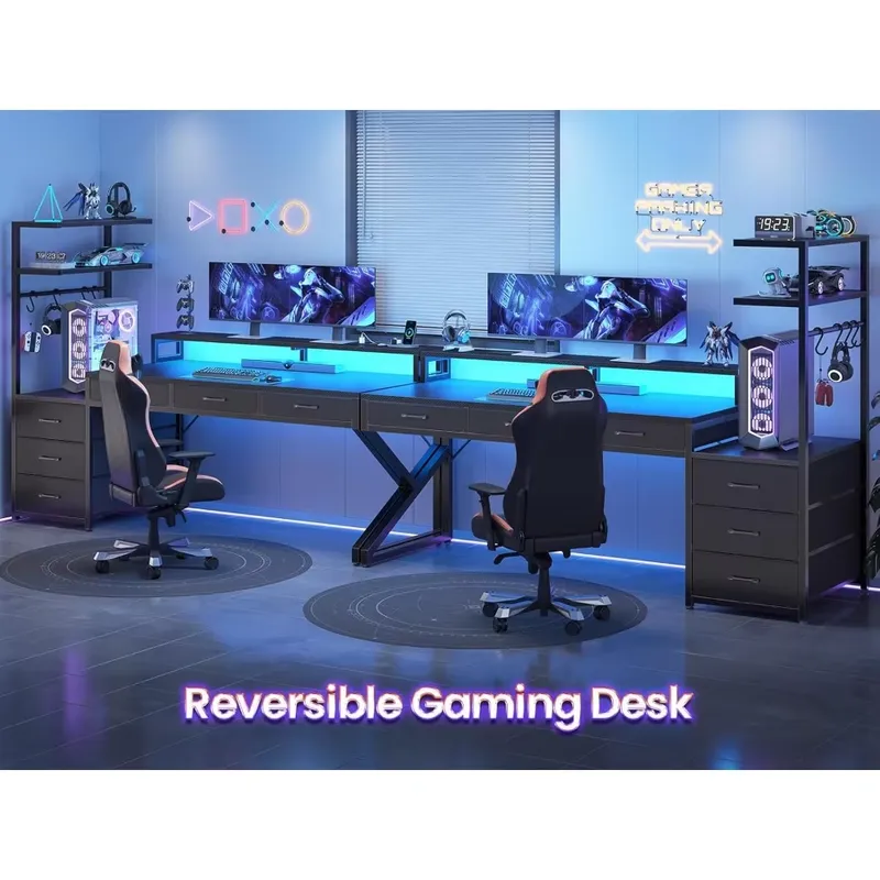 55 Inch Gaming Desk with 6 Dra - đánh giá và giá Desk Setup Corner