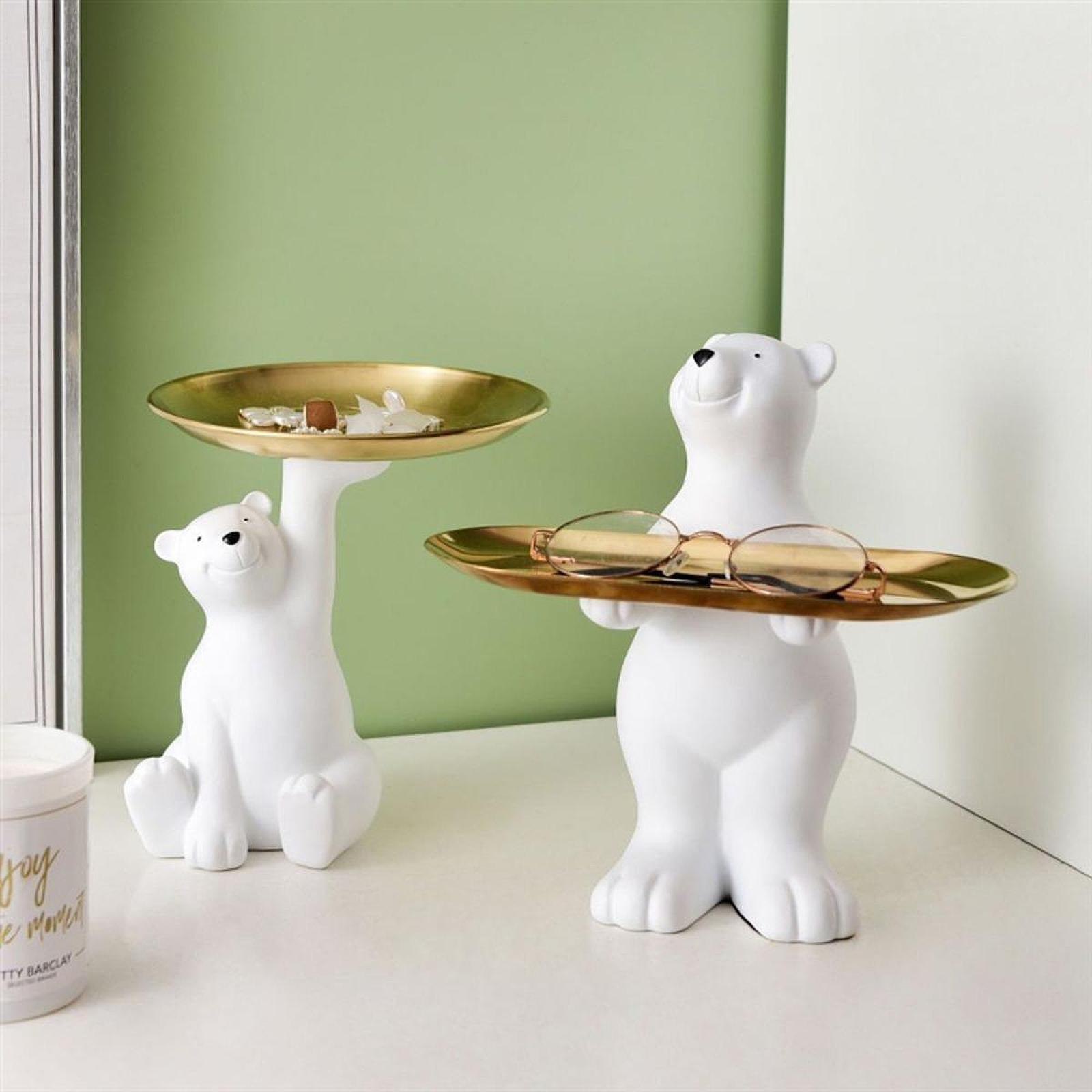 Bear Figurine Desk Storage Tra - đánh giá và giá Desk Setup Shelf