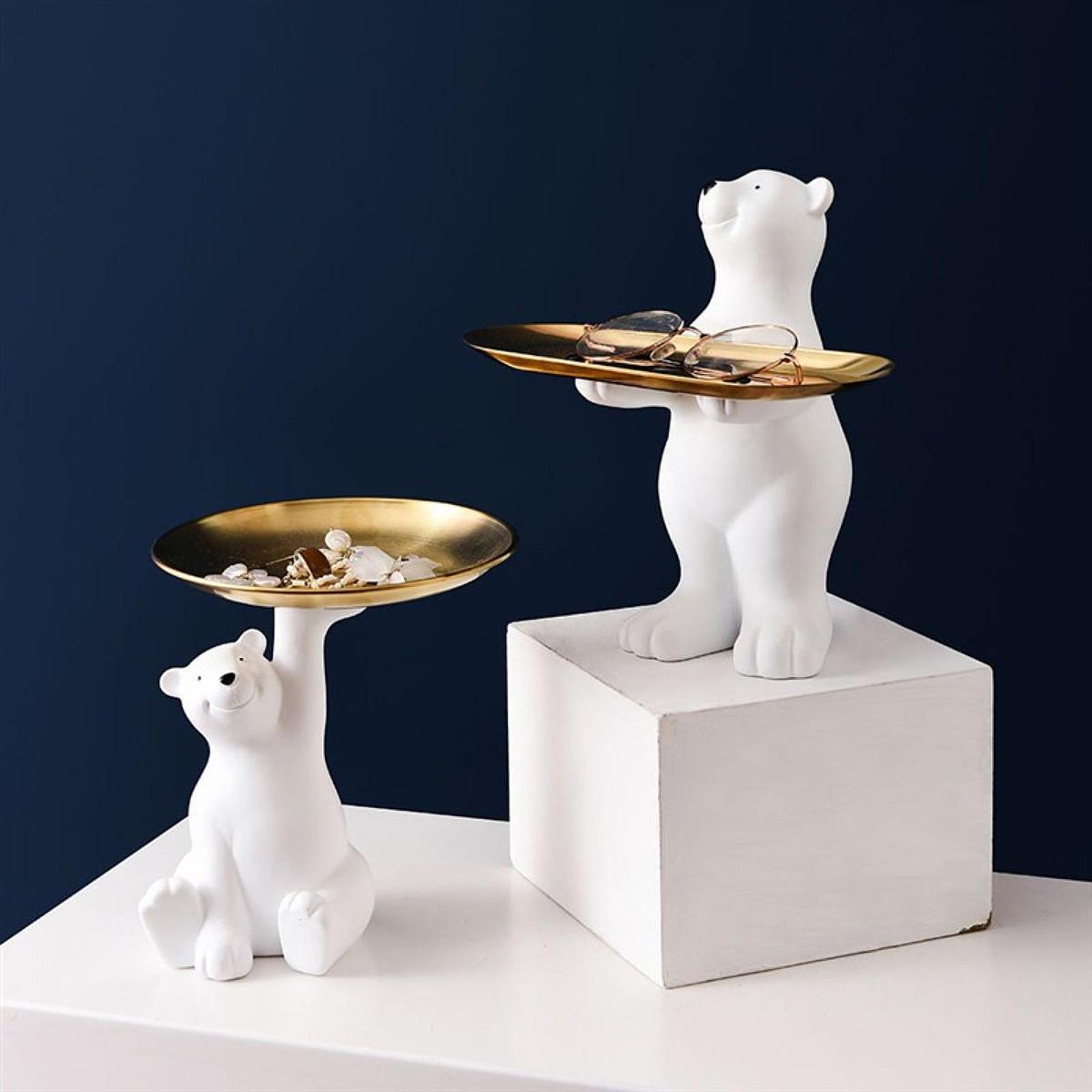 Bear Figurine Desk Storage Tra - đánh giá và giá Desk Setup Shelf