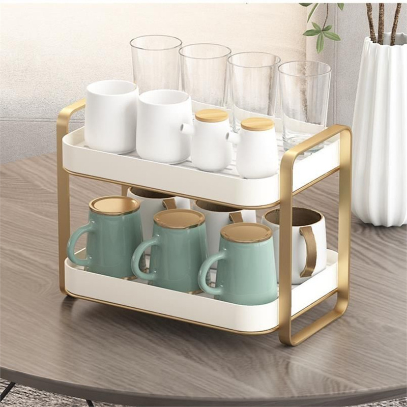 2 Tier Cup Organizer Rack Mug  - đánh giá và giá Desk Setup Shelf
