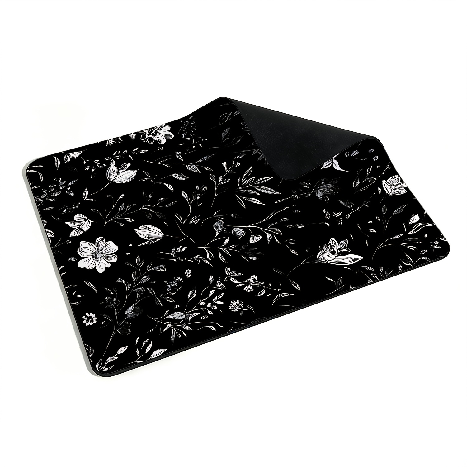 Small Sized Black White Floral - đánh giá và giá Desk Setup Black And White