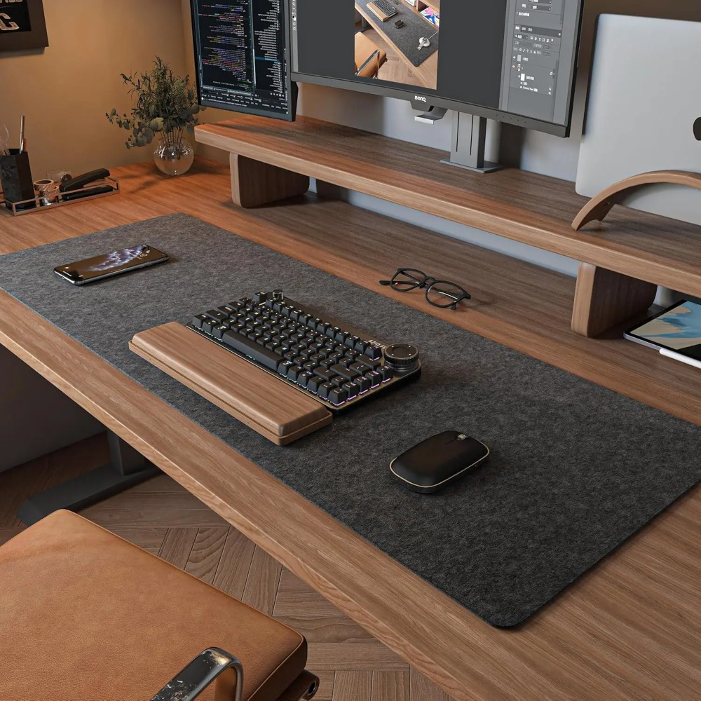 Felt Desk Mat Computer Mat for - đánh giá và giá Desk Setup Rug