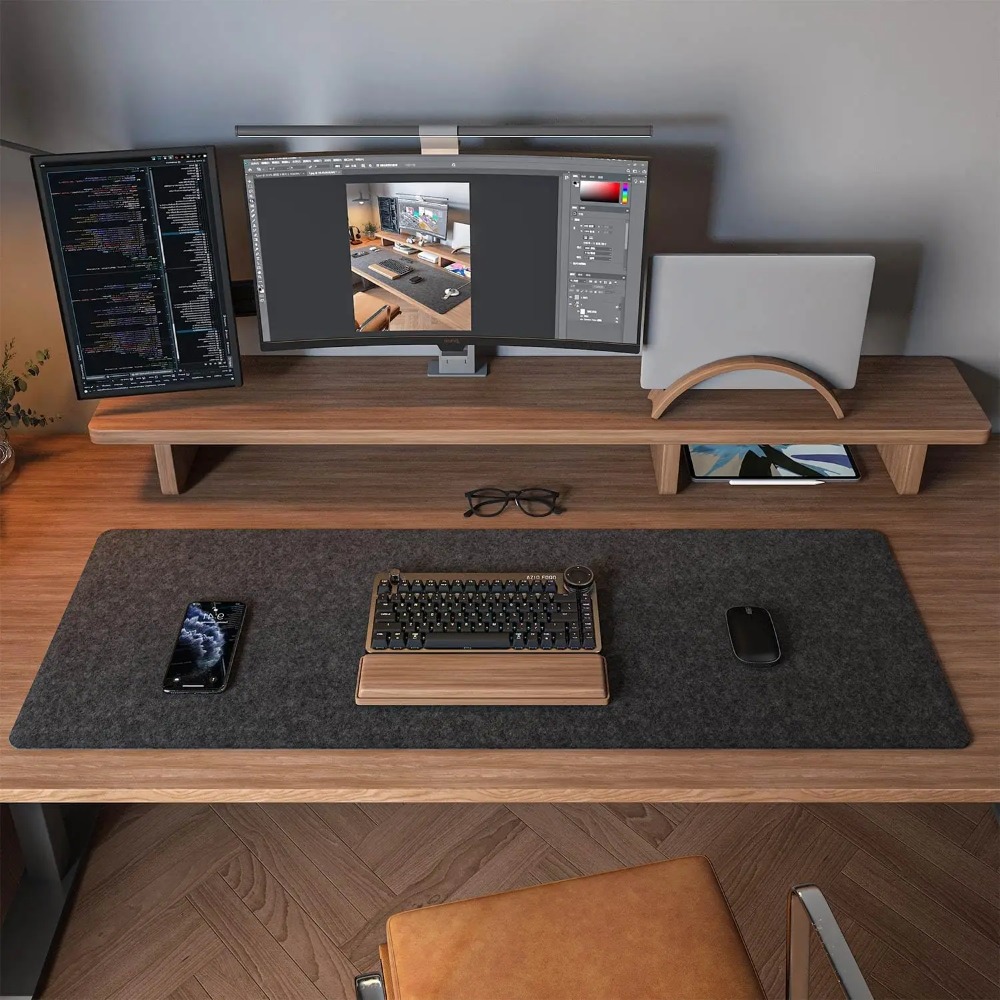 Felt Desk Mat Computer Mat for - đánh giá và giá Desk Setup Rug