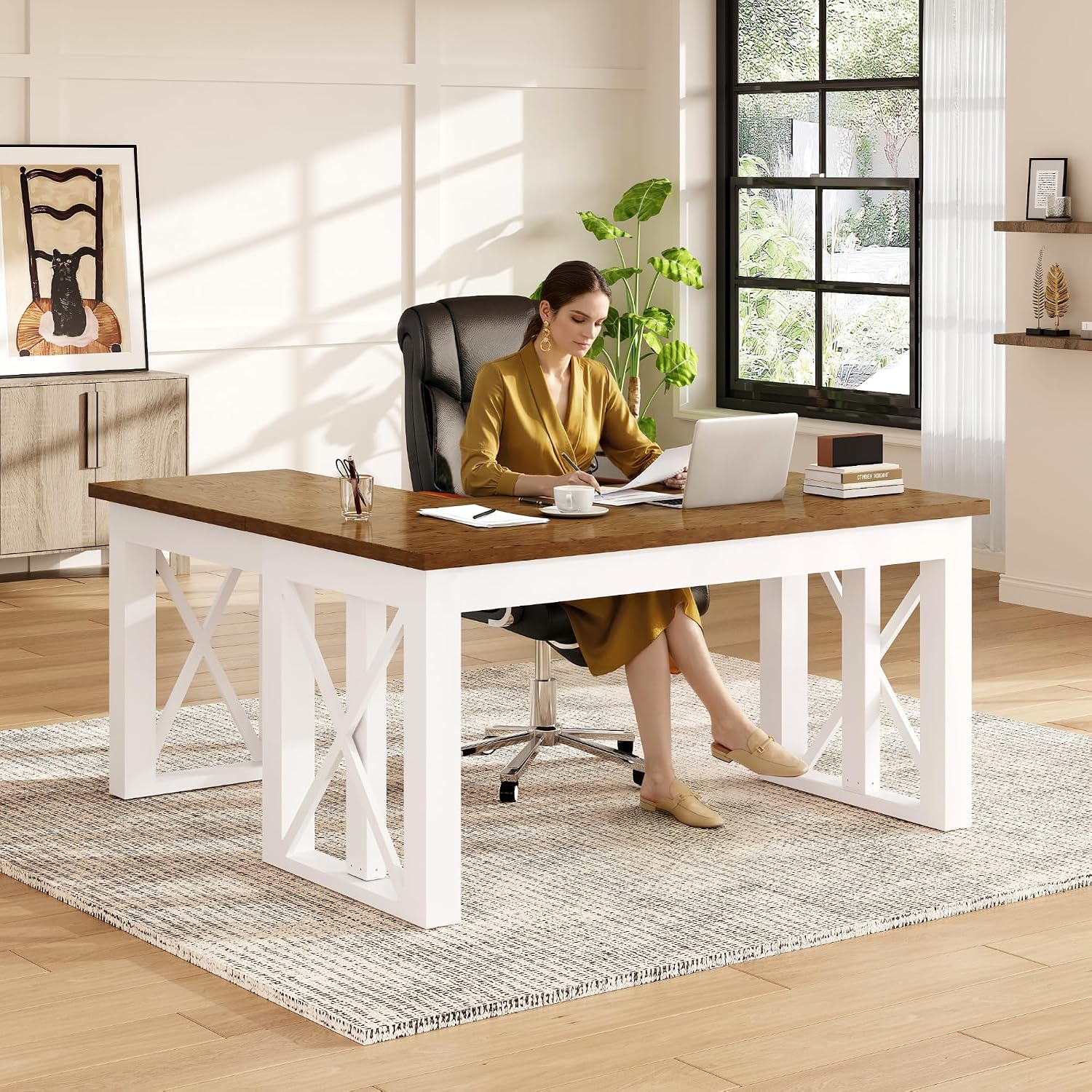 L Shaped Standing Desk with Dr - đánh giá và giá Desk Setup L Shaped