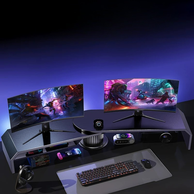 Gaming Dual Monitor Stand Offi - đánh giá và giá Desk Setup Dual Monitor