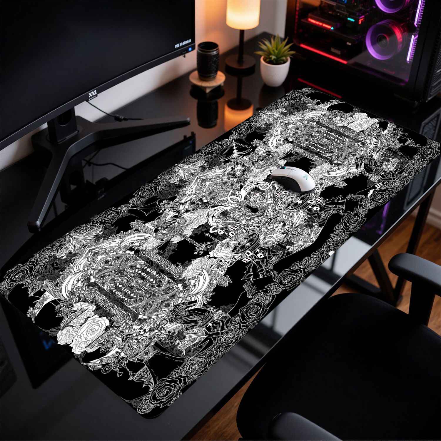 Divine Realm Gothic Building M - đánh giá và giá Desk Setup Rug