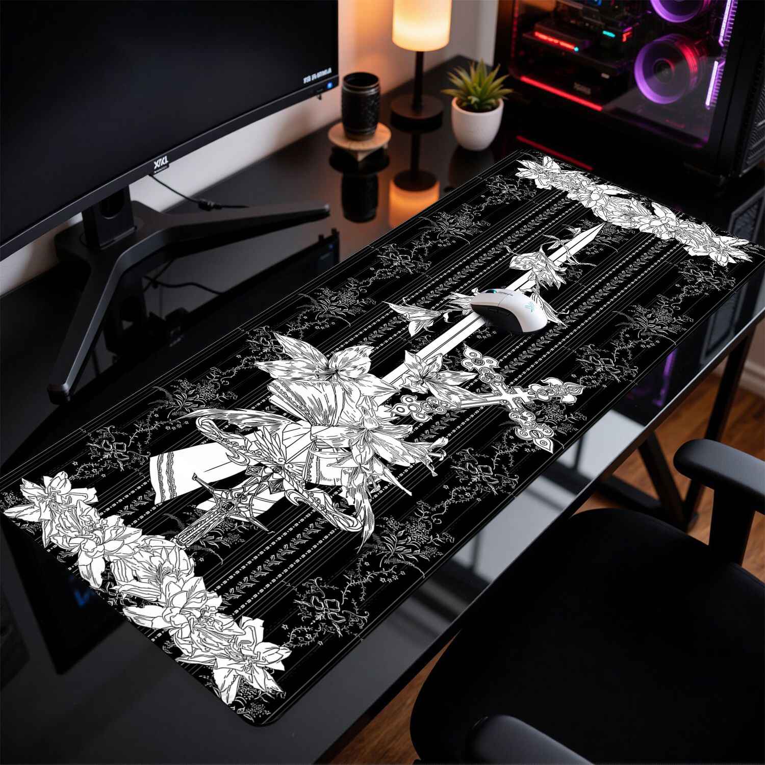 Divine Realm Gothic Building M - đánh giá và giá Desk Setup Rug