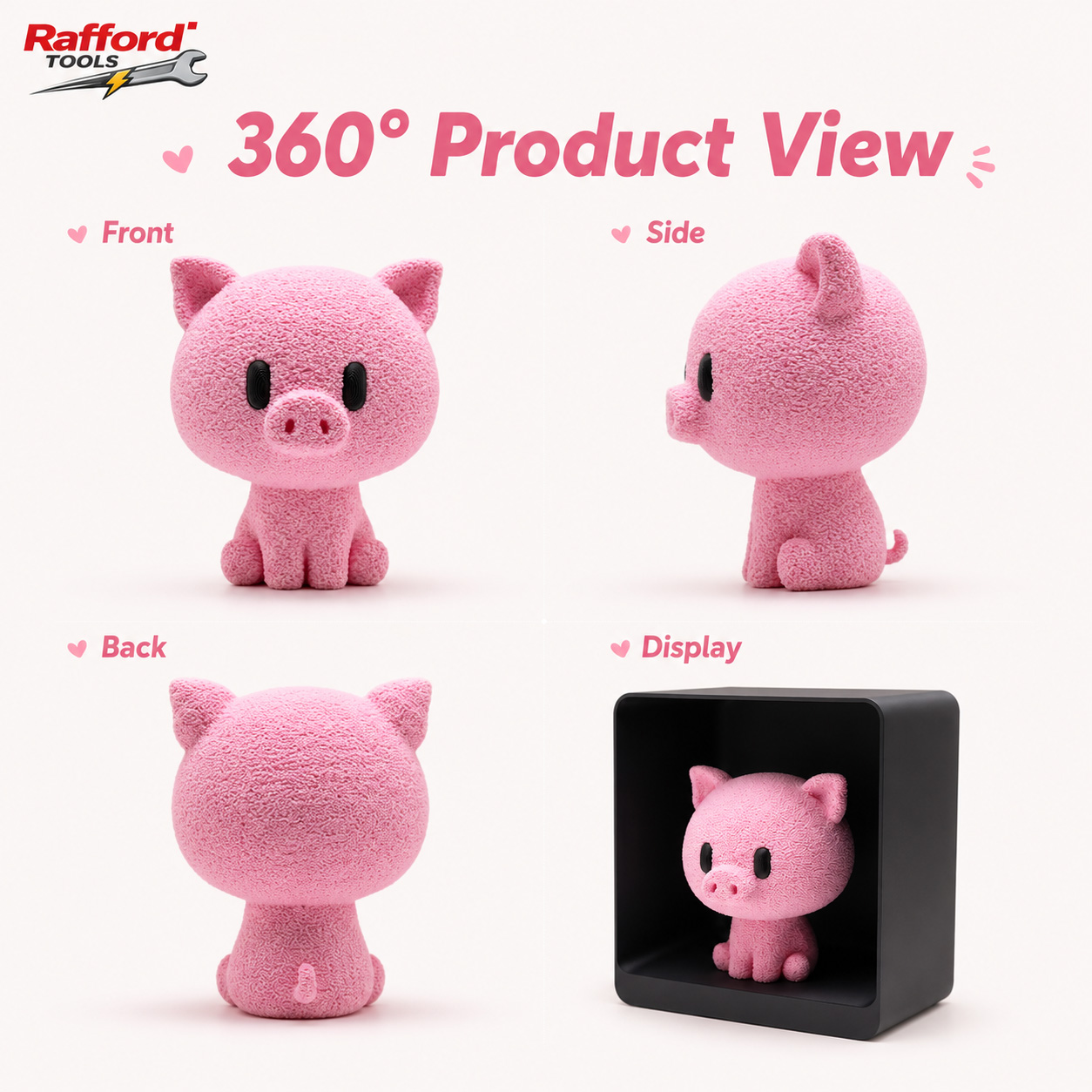 Rafford Cute Flocked Pink Pig  - đánh giá và giá Desk Setup Shelf