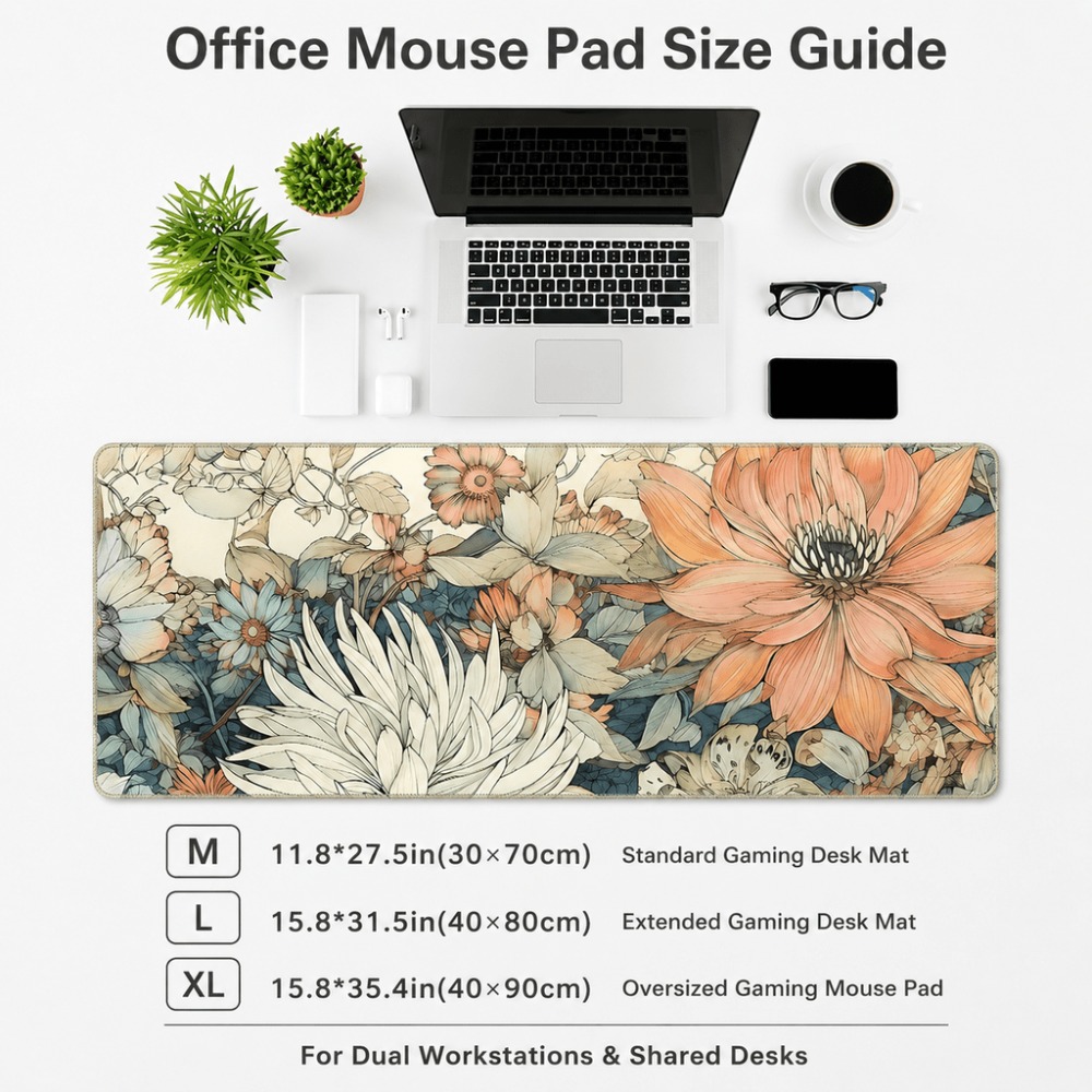 Retro floral table mat, featur - đánh giá và giá Desk Setup For Work