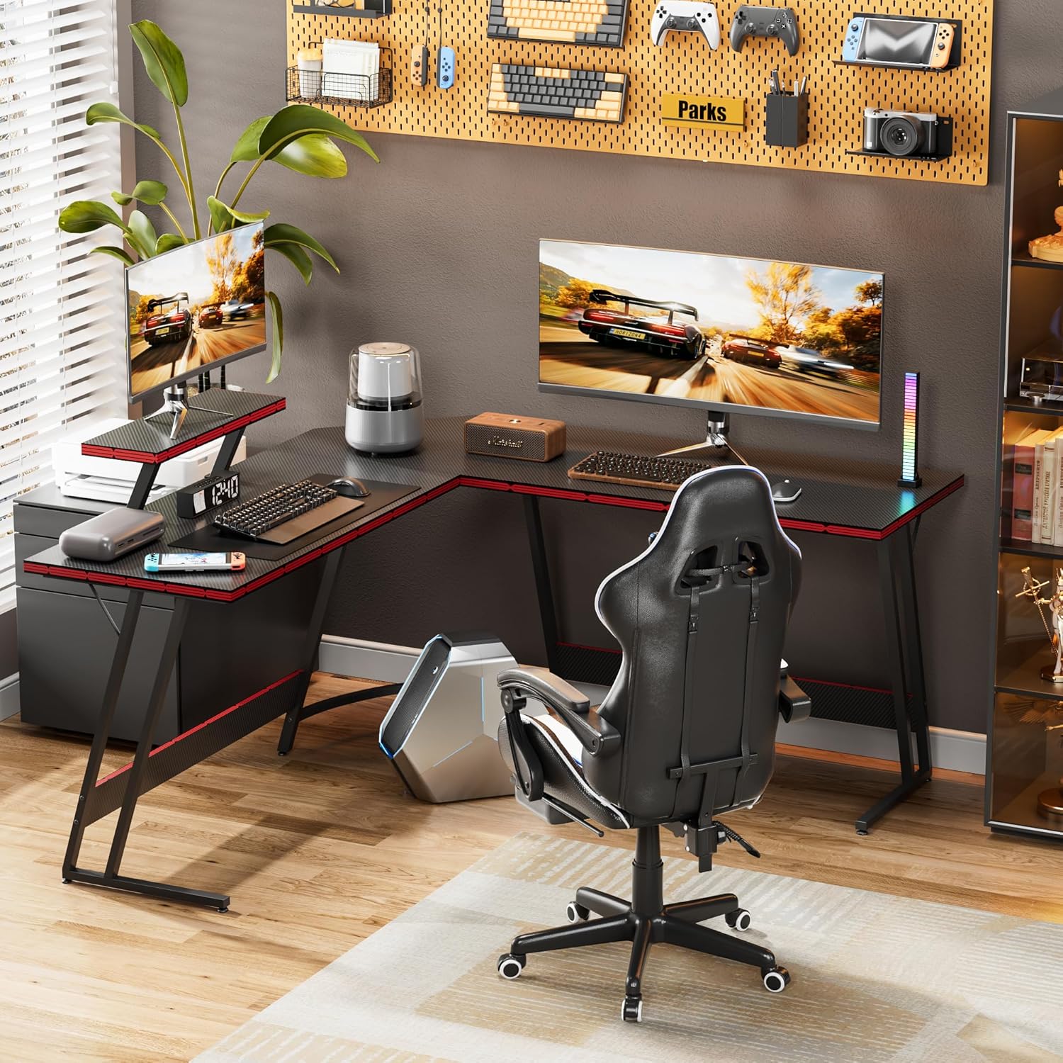 L-Shaped Adjustable Gaming Des - đánh giá và giá Desk Setup L Shaped