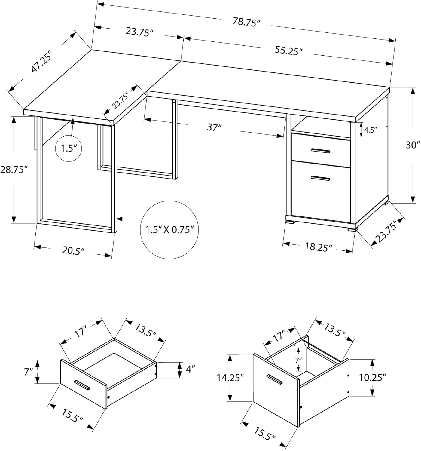I 7257 Computer Desk, Home Off - đánh giá và giá Desk Setup L Shaped