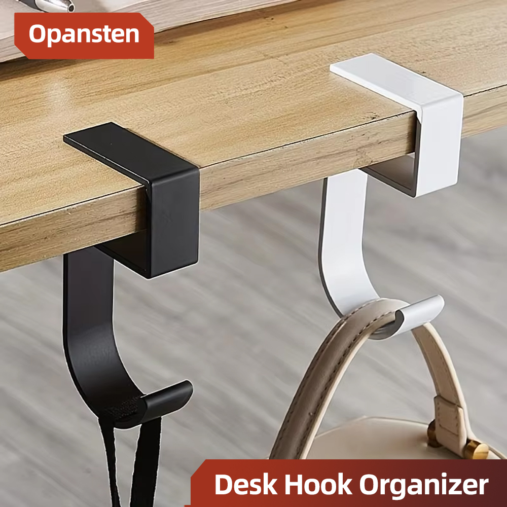 Aluminum Desk Hook Organizer A - đánh giá và giá Desk Setup Black And White