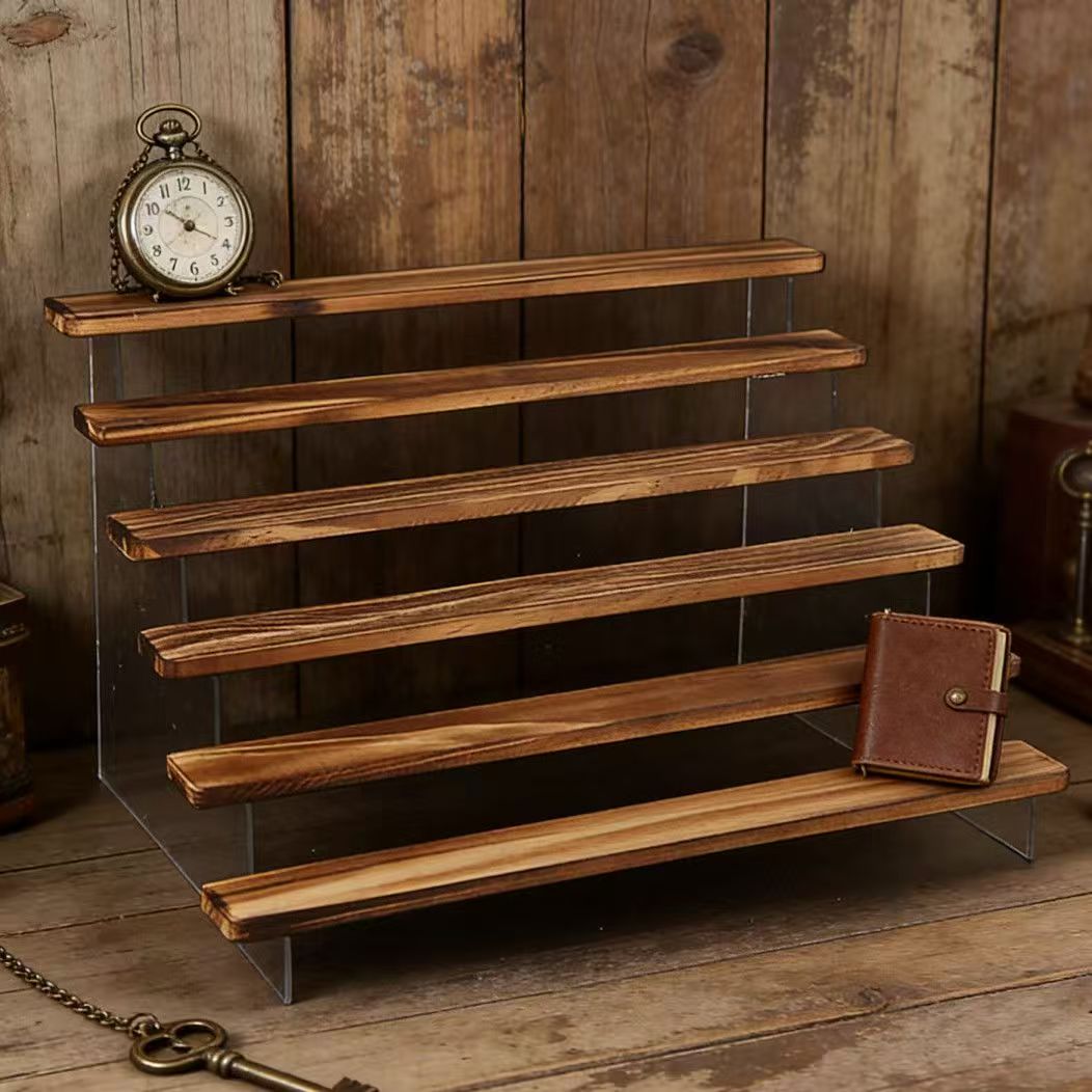 Charred Wooden Step Display St - đánh giá và giá Desk Setup Shelf