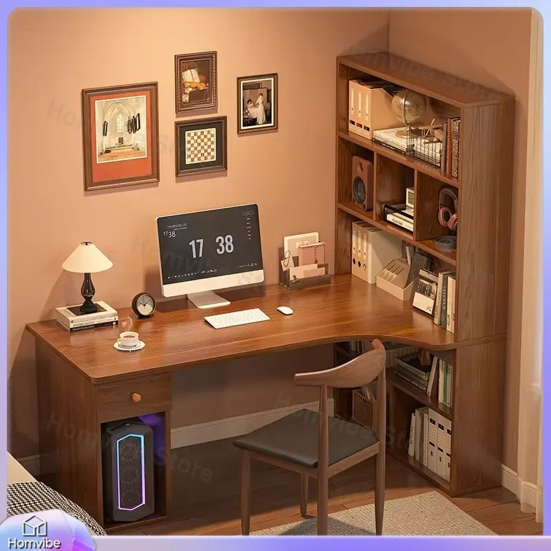 L Shaped Computer Desk with Bo - đánh giá và giá Desk Setup Dual Monitor