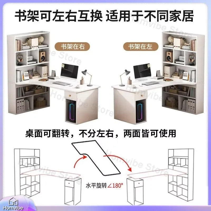 L Shaped Computer Desk with Bo - đánh giá và giá Desk Setup Dual Monitor