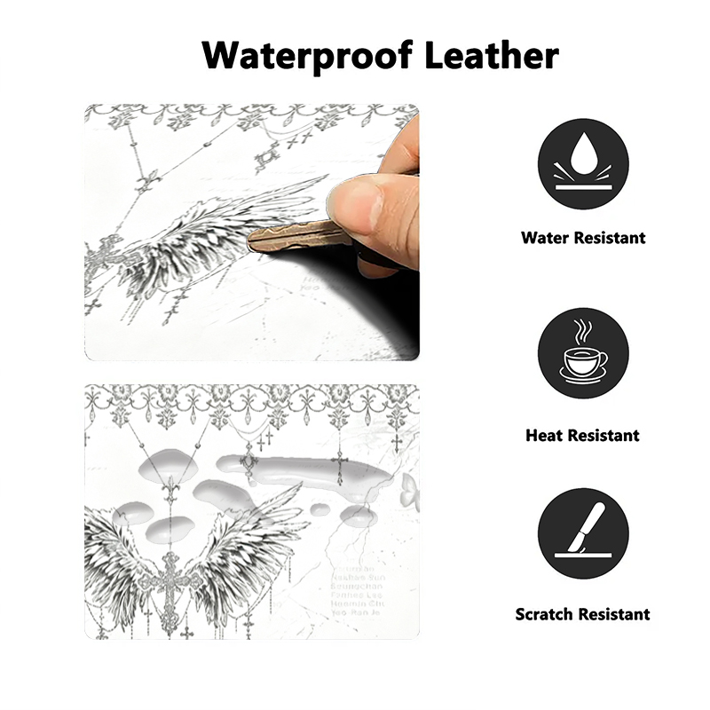 Leather Mousepad Black White A - đánh giá và giá Desk Setup Rug