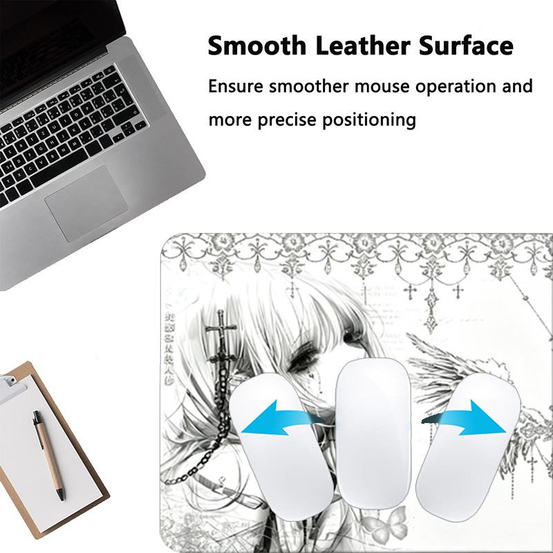 Leather Mousepad Black White A - đánh giá và giá Desk Setup Rug
