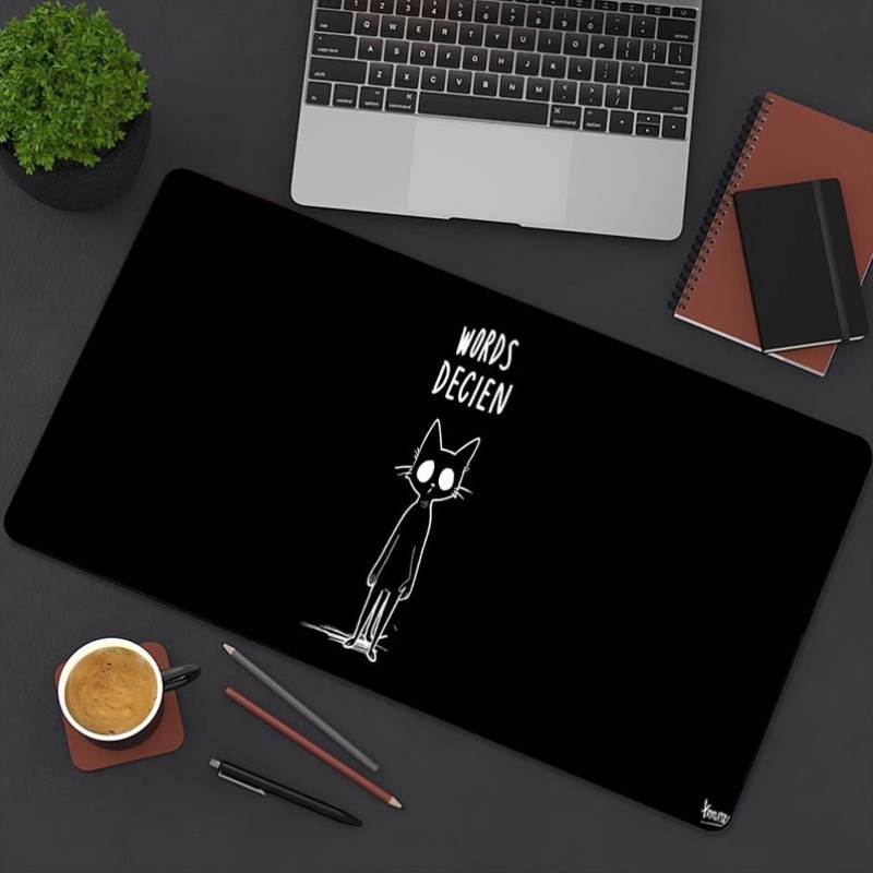 Funny Sketch Cat Words Decien  - đánh giá và giá Desk Setup For Work