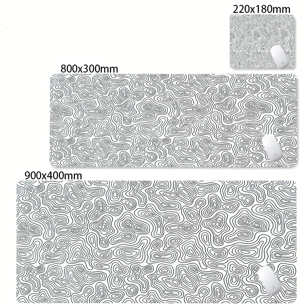 Topographic Map Large Gaming M - đánh giá và giá Desk Setup Black And White