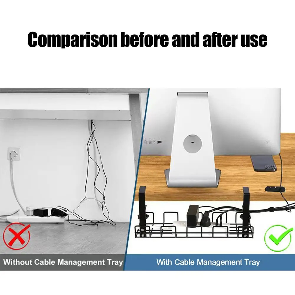 Cable Management Box Under Des - đánh giá và giá Desk Setup Shelf