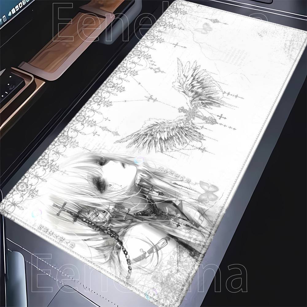 Mousepad Black White Anime Aes - đánh giá và giá Desk Setup Accessories Aesthetic