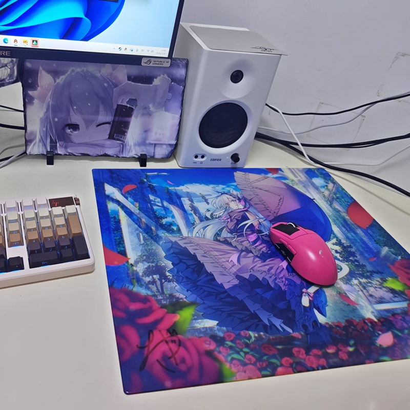 Japanese A-AbyssGaming RURI Gl - đánh giá và giá Desk Setup Rug