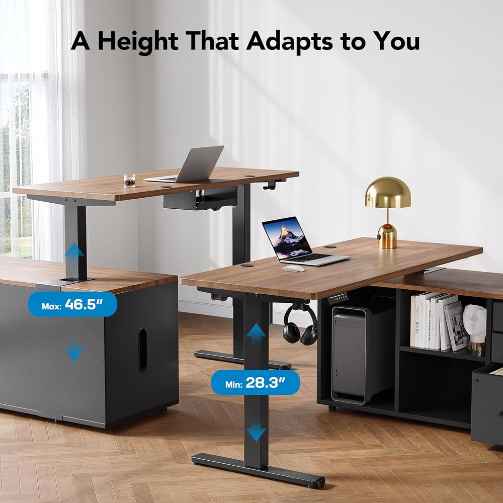 55 Inch L Shaped Standing Desk - đánh giá và giá Desk Setup L Shaped